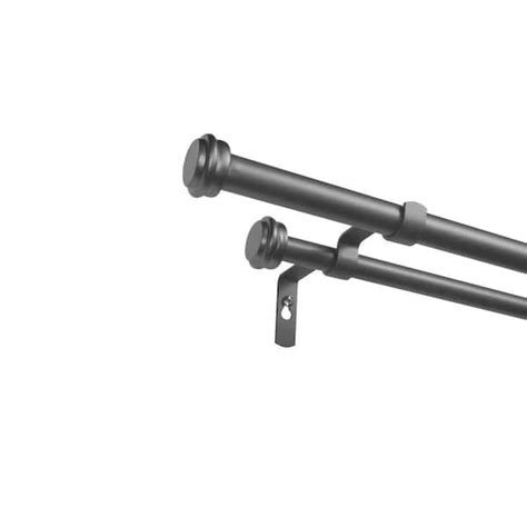 extendable curtain rod bracket gun metal|Amazon.com: Exclusive Home Topper Double Curtain Rod and .